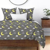 Dream Big Nursery Night Sky Yellow and Grey