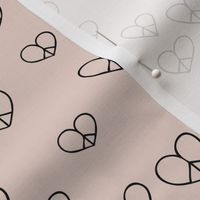 The minimalist boho love and peace hearts pace icon neutral sand beige 