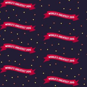 World's Greatest Dog Seamless Pattern - Multi on Dark