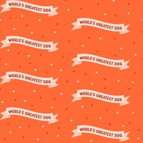 World's Greatest Dog Seamless Pattern - Orange on Dark