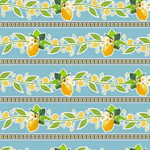 Palm Beach Lemon Stripes_Lt. Aqua Blue