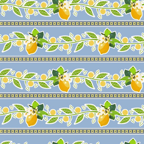 Palm Beach Lemon Stripes _Cerulean Blue