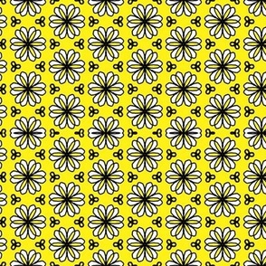 Yellow and White Geometric design on Yellow