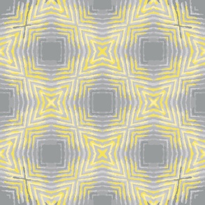striped geometric in gray and yellow by rysunki_malunki