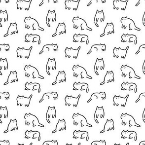 funny doodle cats pattern