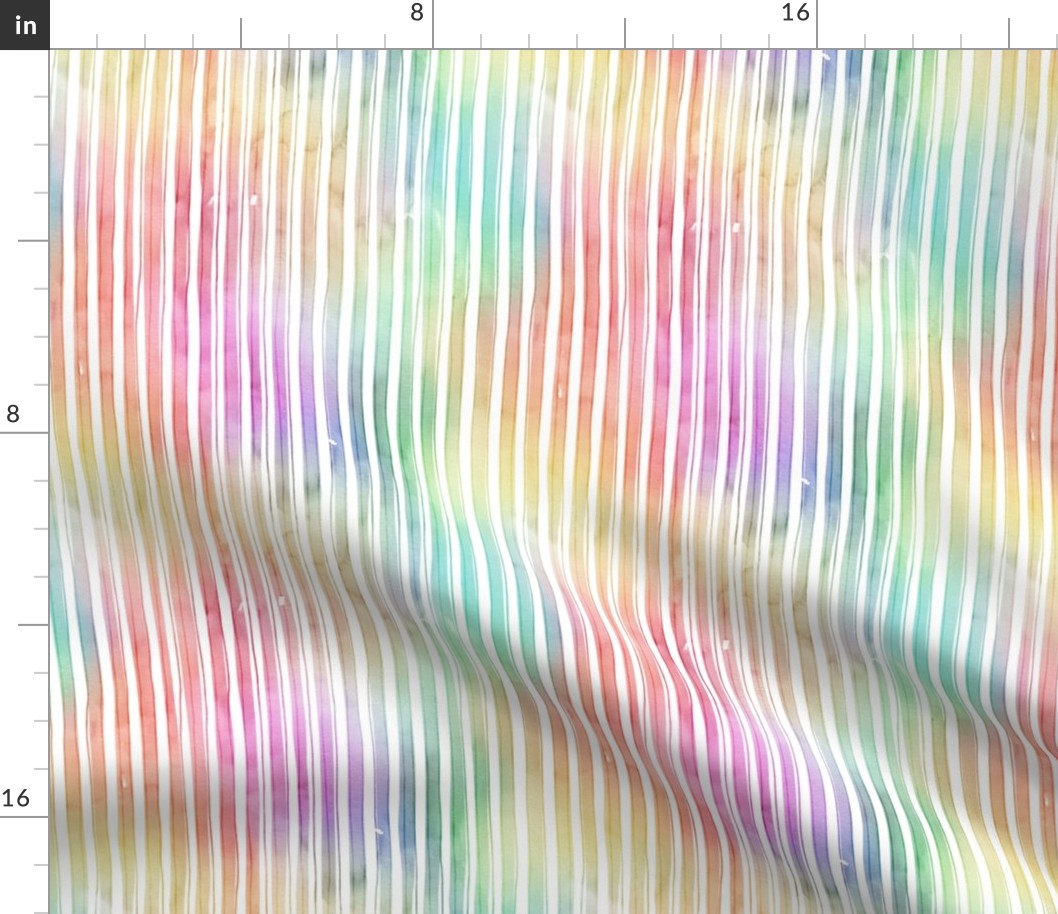 Bright Pastel Watercolor Vertical Stripes and Lines