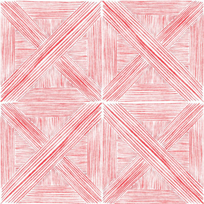 Red Watercolor Basketweave - Large Scale
