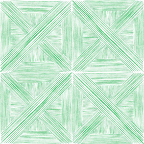 Green Watercolor Basketweave - Large Scale