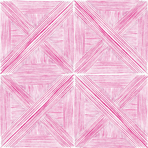 Bright Pink Watercolor Basketweave - Large Scale