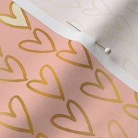 Gold Foil Hearts on Blush