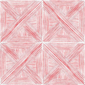 Red Watercolor Basketweave - Medium Scale