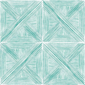 Teal Watercolor Basketweave - Medium Scale