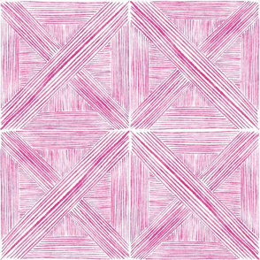 Bright Pink Watercolor Basketweave - Medium Scale