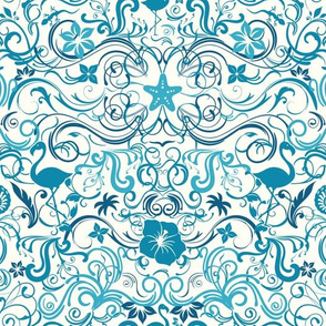 Seashore Damask in Blue