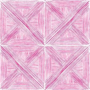 Bright Pink Watercolor Basketweave - Small Scale