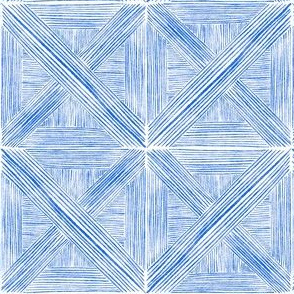 Blue Watercolor Basketweave - Small Scale