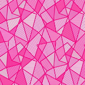 striped polygons - deep pink