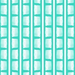 Striped Vintage Ladies Hair Combs in White with a Teal Blue Background (Mini Scale)