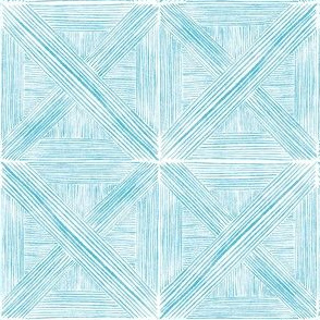 Turquoise Watercolor Basketweave - Small Scale