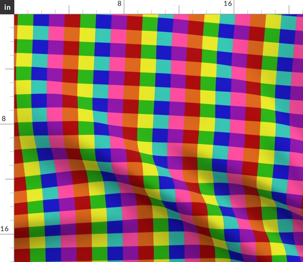 Rainbow check mock plaid