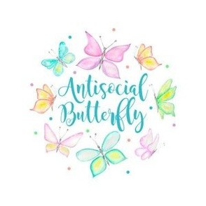 4" Circle Panel Antisocial Butterfly Funny Sarcastic Butterflies for Embroidery Hoop Projects Quilt Squares Iron on Patches