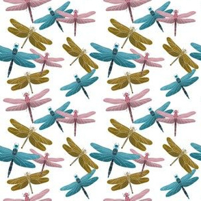 Dragonflies Pattern - Retro Palette