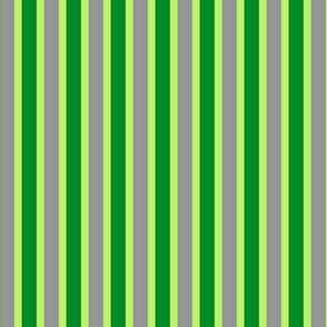 Garden Shadows Stripes (#4) - Narrow Pretty Pale Green Ribbons with Elf Green and Ultimate Grey
