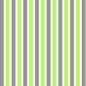 Garden Shadows Stripes (#6) - Narrow Icy Cream Ribbons with Pretty Pale Green and Ultimate Grey