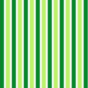 Garden Shadows Stripes (#7) - Narrow Icy Cream Ribbons with Pretty Pale Green and Elf Green