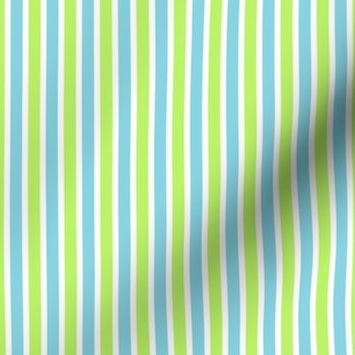 Spring Stripes (#1) - Narrow Icy Cream Ribbons with Pretty Pale Green and Pale Spring Blue