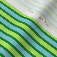 Spring Stripes (#2) - Narrow Elf Green Ribbons with Pretty Pale Green and Pale Spring Blue