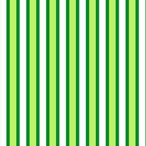Garden Shadows Stripes (#8) - Narrow Elf Green Ribbons with Pretty Pale Green and Icy Cream