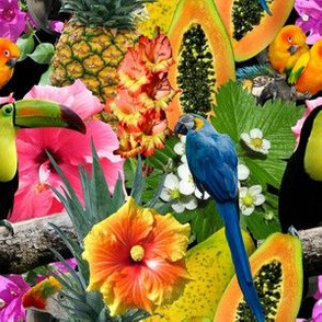 Digital Tropical Bird Floral