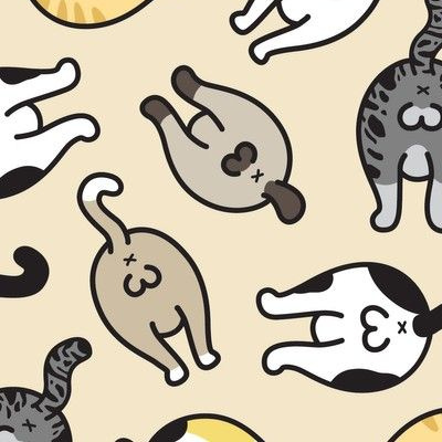 Cat Butts Fabric, Wallpaper and Home Decor | Spoonflower