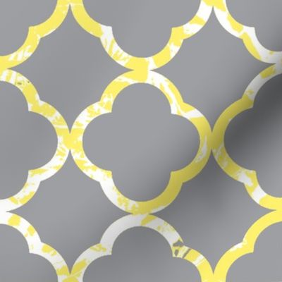 Yellow and Gray - Quatrefoil Vibes