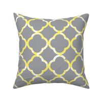 Yellow and Gray - Quatrefoil Vibes
