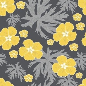Floral yellow and grey