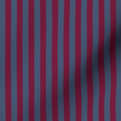 small regular stripes blue and burgundy