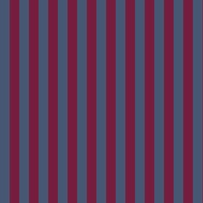 small regular stripes blue and burgundy