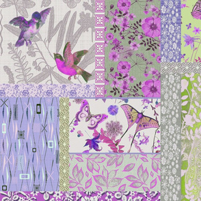 Orchid Patchwork Birds n Butterflies