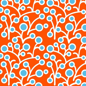 Blossoms in Orange Aqua
