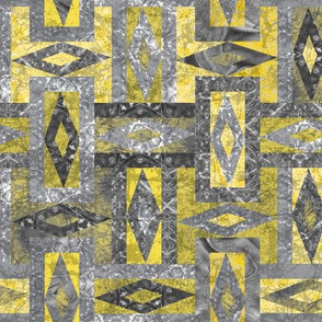 yellow and gray artmosaic floor