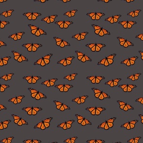 Monarchs on a  Gray Background