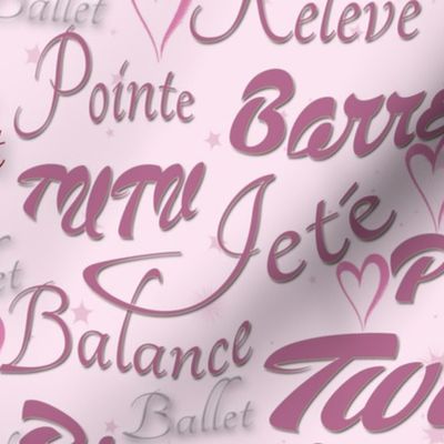 Ballet Words Pink