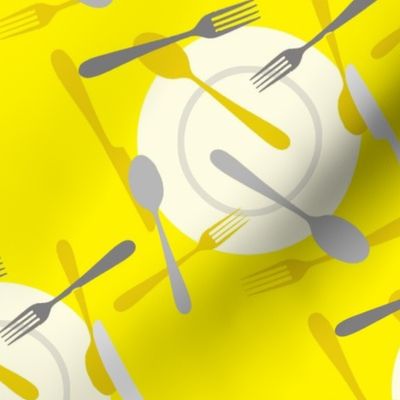 yellow and gray utensils