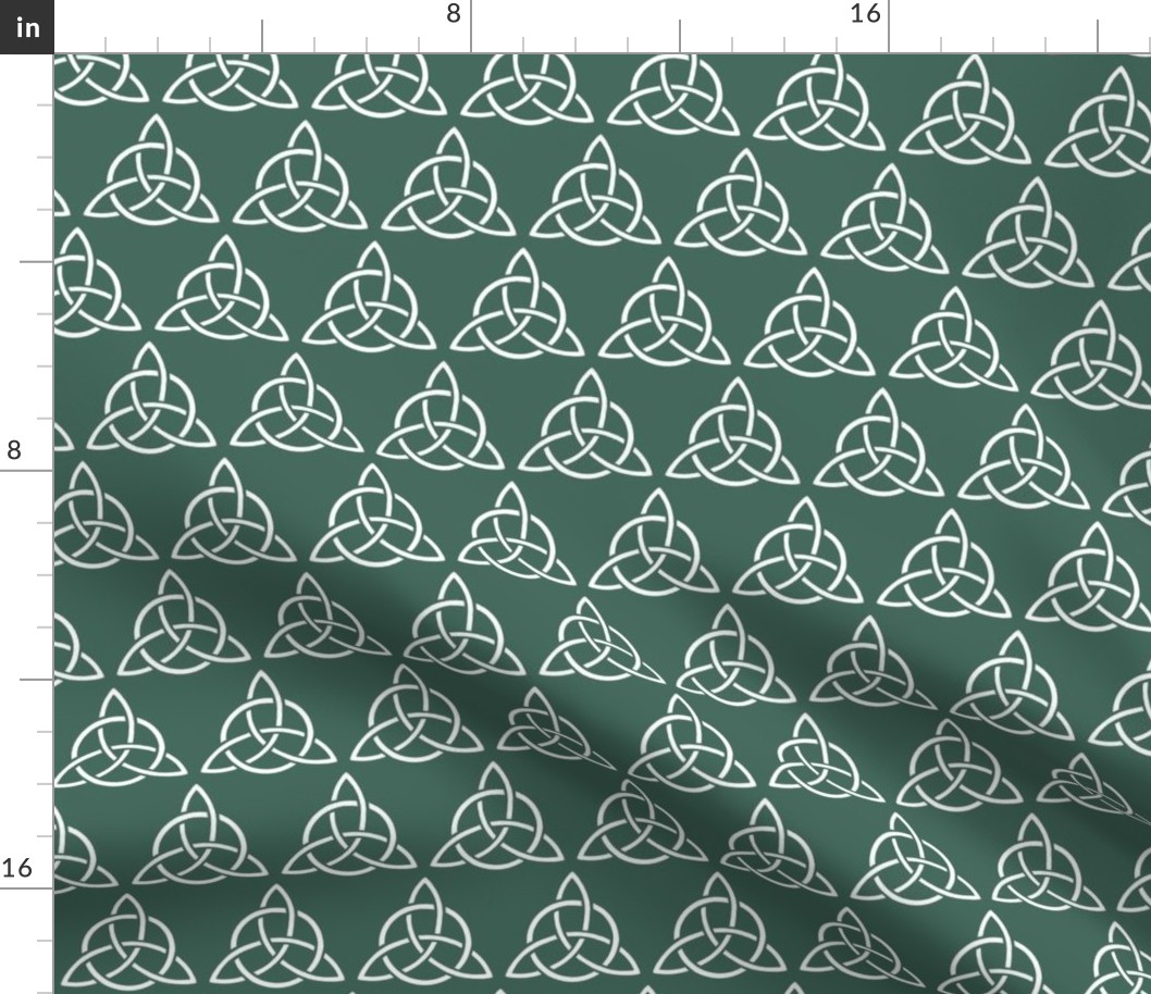 three-sided celtic knot - pine green