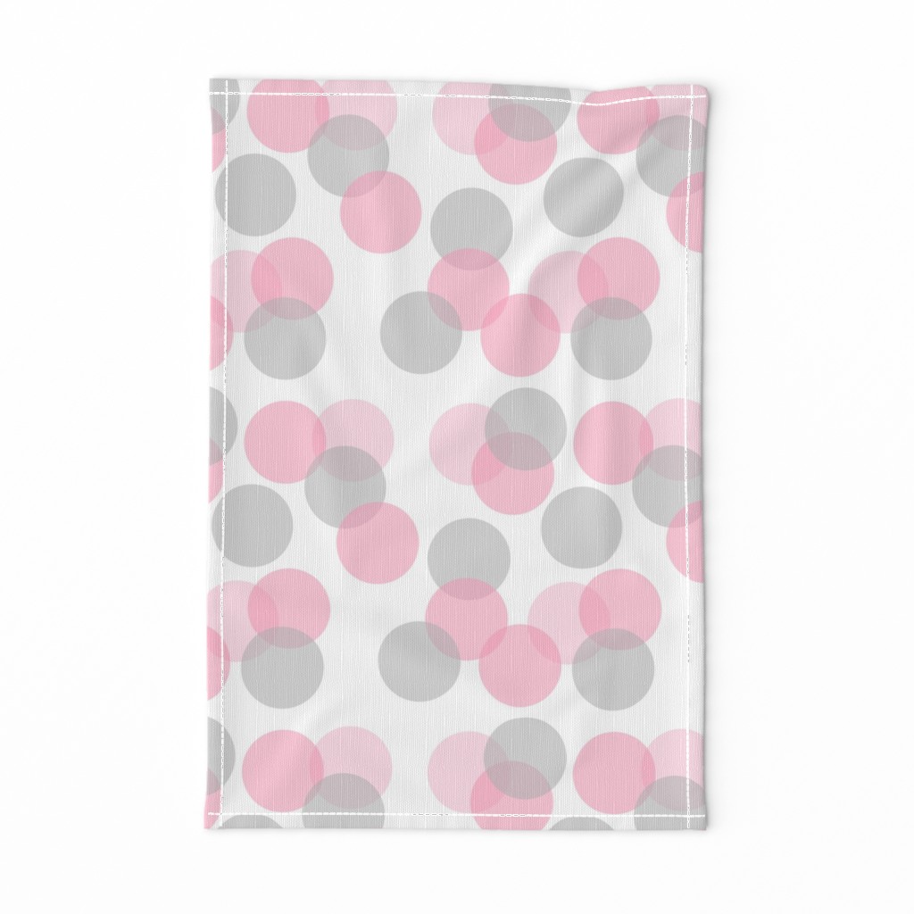 Pink Grey Polka Dots