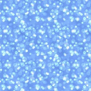 Small Sparkly Bokeh Pattern - Cornflower Blue