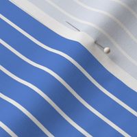 Cornflower Blue Pin Stripe Pattern Vertical in White