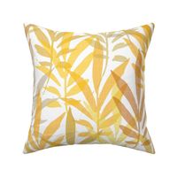 foliage - hand-drawn tropical leaves - shades of yellow